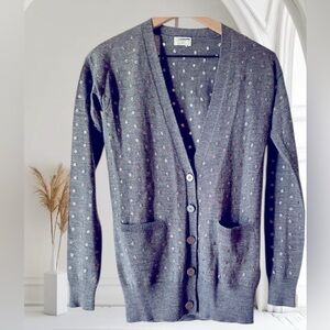 🎈Wallace Gray and Gold Polka Dot Cardigan XS